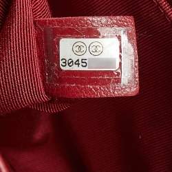 Pre Owned Chanel Red Quilted Leather Large 19 Flap Bag