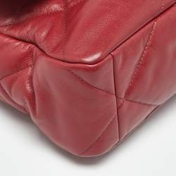 Pre Owned Chanel Red Quilted Leather Large 19 Flap Bag