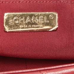 Pre Owned Chanel Red Quilted Leather Large 19 Flap Bag