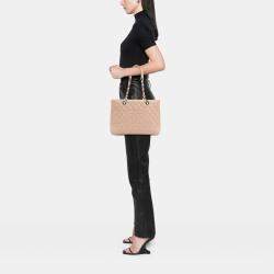Pre Owned Chanel Beige Caviar Grand Shopping Tote
