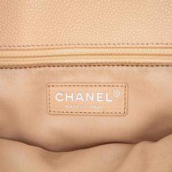 Pre Owned Chanel Beige Caviar Grand Shopping Tote