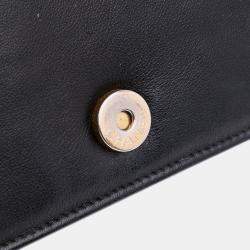 Pre Owned Chanel Black Quilted Calfskin Chain Around Boy Wallet on Chain