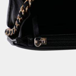 Pre Owned Chanel Black Quilted Calfskin Chain Around Boy Wallet on Chain