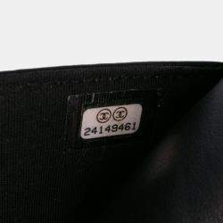 Pre Owned Chanel Black Quilted Calfskin Chain Around Boy Wallet on Chain