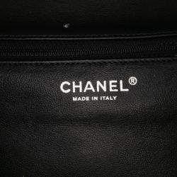Pre Owned Chanel Burgundy Bicolor Quilted Lambskin Twist Crescent Flap