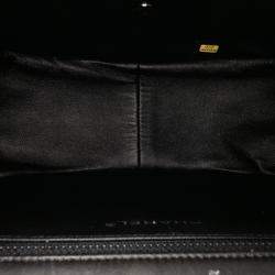 Pre Owned Chanel Burgundy Bicolor Quilted Lambskin Twist Crescent Flap