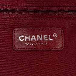 Pre Owned Chanel White Large Quilted Aged Calfskin Cotton Club Tote