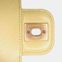 Pre Owned Chanel Green Mini Square Lambskin Casino Royale Charms Single Flap