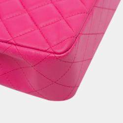 Pre Owned Chanel Pink Mini Rectangular Classic Lambskin Single Flap