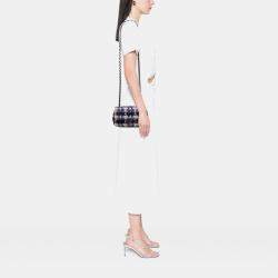 Pre Owned Chanel Blue Mini Rectangular Classic Tweed Single Flap