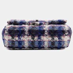 Pre Owned Chanel Blue Mini Rectangular Classic Tweed Single Flap