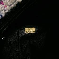 Pre Owned Chanel Blue Mini Rectangular Classic Tweed Single Flap