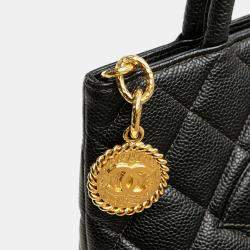 Pre Owned Chanel Black Caviar Medallion Tote