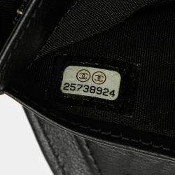 Pre Owned Chanel Black Quilted Caviar Boy Yen Long Wallet