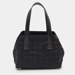 Pre Owned Chanel Black Nylon Travel Ligne Satchel