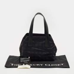 Pre Owned Chanel Black Nylon Travel Ligne Satchel