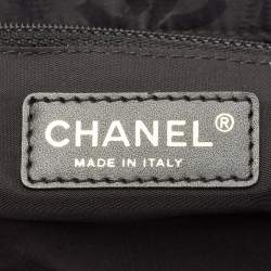 Pre Owned Chanel Black Nylon Travel Ligne Satchel