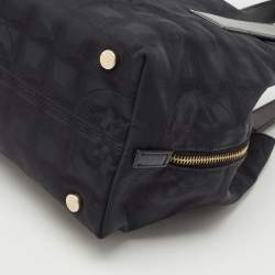 Pre Owned Chanel Black Nylon Travel Ligne Satchel
