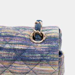 Pre Owned Chanel Multicolor Denim Mini Rectangular Classic Single Flap Bag