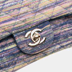 Pre Owned Chanel Multicolor Denim Mini Rectangular Classic Single Flap Bag