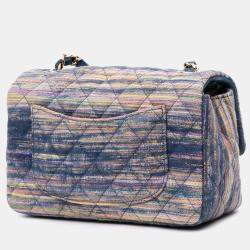 Pre Owned Chanel Multicolor Denim Mini Rectangular Classic Single Flap Bag