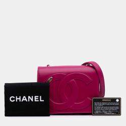 Pre Owned Chanel Pink Lambskin CC Mania Flap