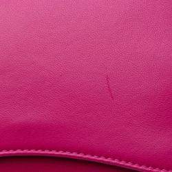 Pre Owned Chanel Pink Lambskin CC Mania Flap