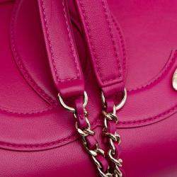Pre Owned Chanel Pink Lambskin CC Mania Flap