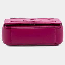 Pre Owned Chanel Pink Lambskin CC Mania Flap