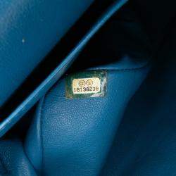 Pre Owned Chanel Blue Jumbo Classic Caviar Double Flap