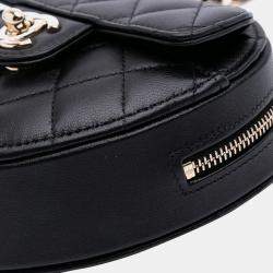Pre Owned Chanel Black Mini Lambskin CC in Love Heart Crossbody