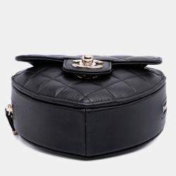 Pre Owned Chanel Black Mini Lambskin CC in Love Heart Crossbody