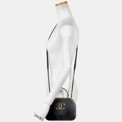 Pre Owned Chanel Vanity Black Lambskin Shoulder Bag