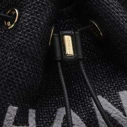 Pre Owned Chanel Deauville Black Raffia Chain Shoulder Bag
