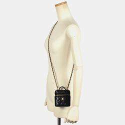 Pre Owned Chanel Vanity Mini Black Leather Shoulder Bag