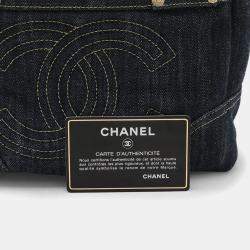 Pre Owned Chanel CC Blue Denim Tote Bag