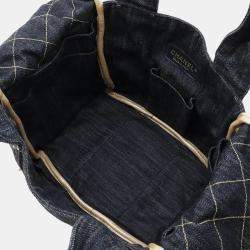 Pre Owned Chanel CC Blue Denim Tote Bag