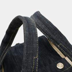 Pre Owned Chanel CC Blue Denim Tote Bag