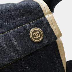Pre Owned Chanel CC Blue Denim Tote Bag