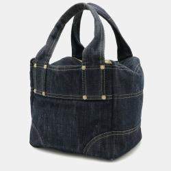 Pre Owned Chanel CC Blue Denim Tote Bag