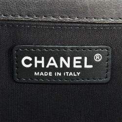 Pre Owned Chanel Boy Black Calfskin Shoulder Bag
