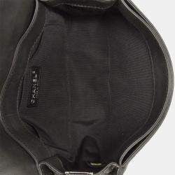Pre Owned Chanel Boy Black Calfskin Shoulder Bag