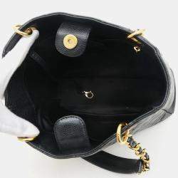 Pre Owned Chanel PST Black Leather Tote Bag