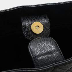 Pre Owned Chanel PST Black Leather Tote Bag