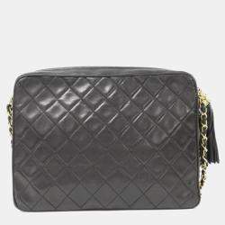 Pre Owned Chanel CC Tassel Black Lambskin Camera Bag