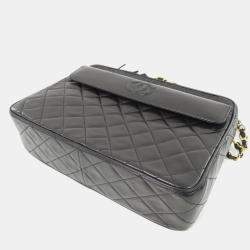 Pre Owned Chanel CC Tassel Black Lambskin Camera Bag