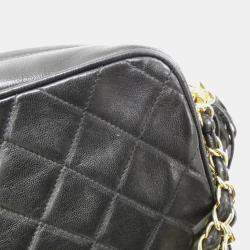 Pre Owned Chanel CC Tassel Black Lambskin Camera Bag
