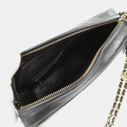 Pre Owned Chanel CC Tassel Black Lambskin Camera Bag