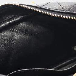 Pre Owned Chanel Chevron V-Stitch Black Calfskin Shoulder Bag