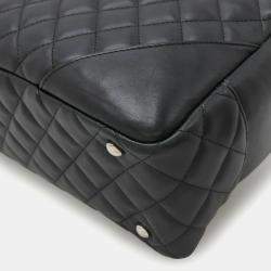 Pre Owned Chanel Cambon Ligne Black Soft Calf Leather Bowling Bag